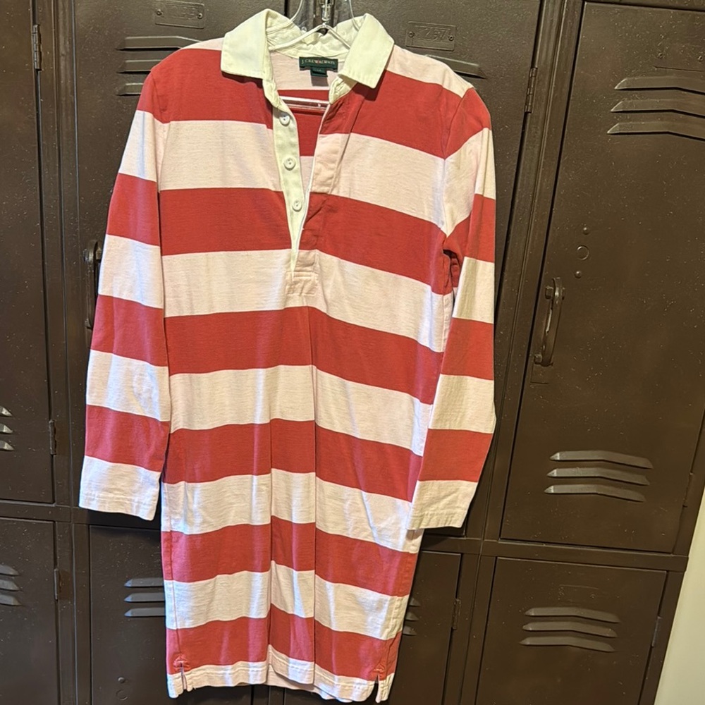 J. Crew Red and White Striped Dress